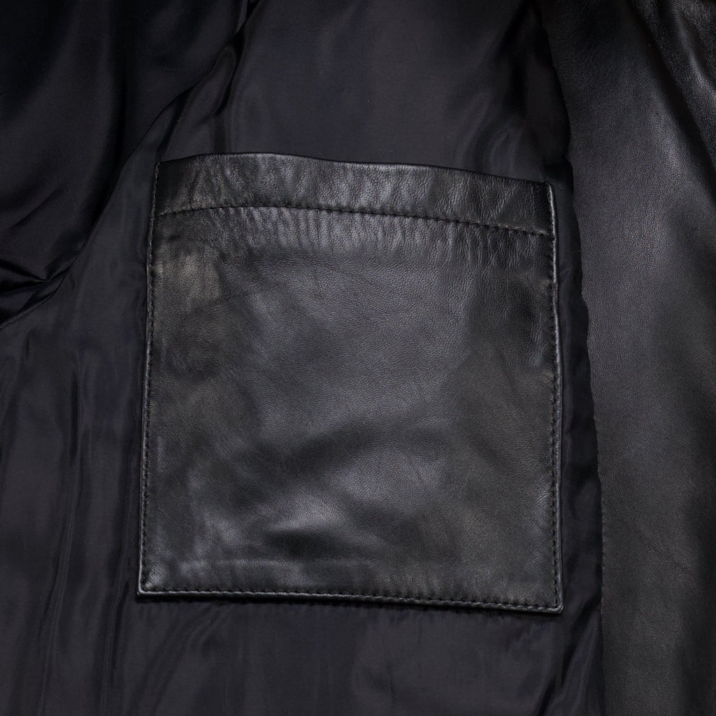 Padded Black Lambskin Jacket