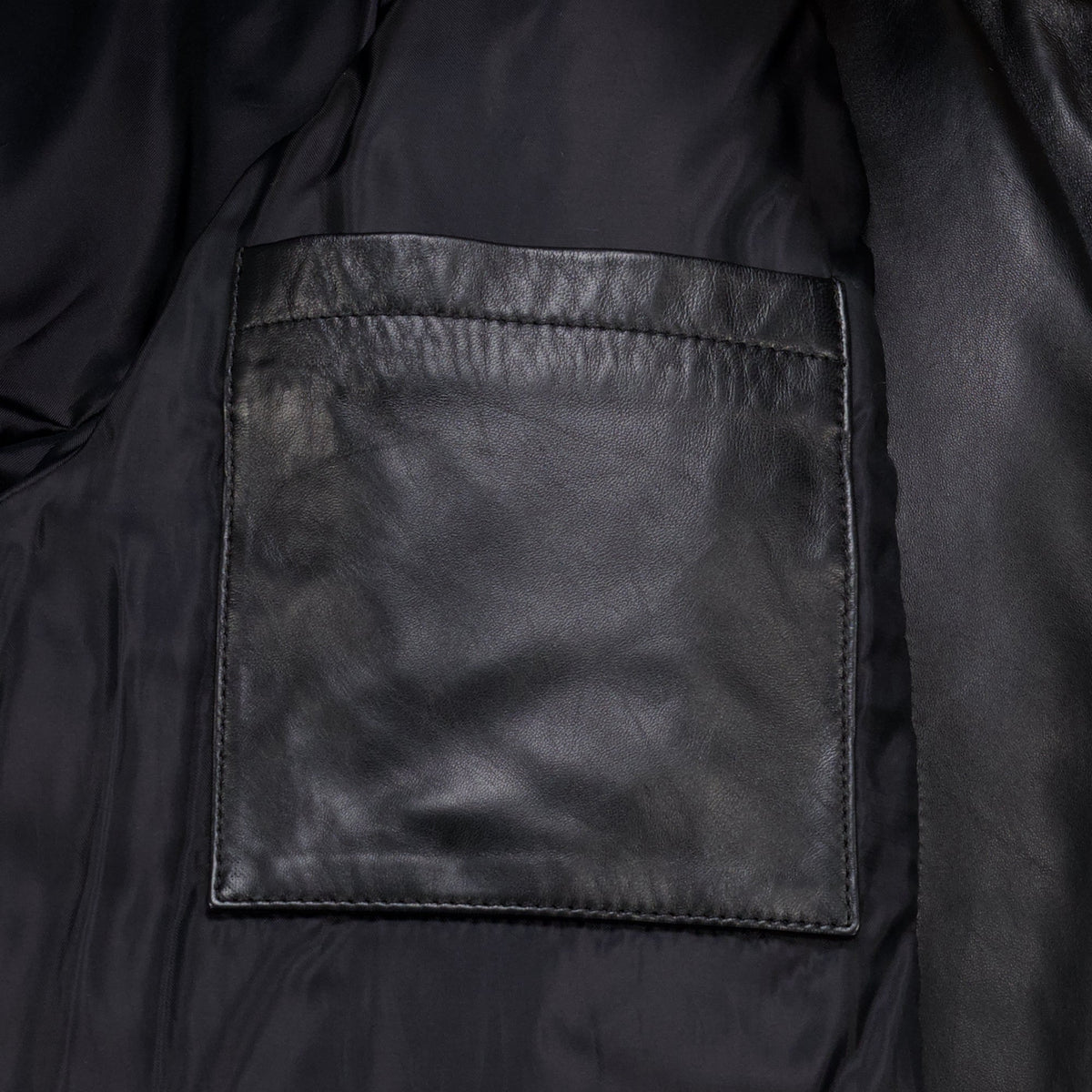 Padded Black Lambskin Jacket
