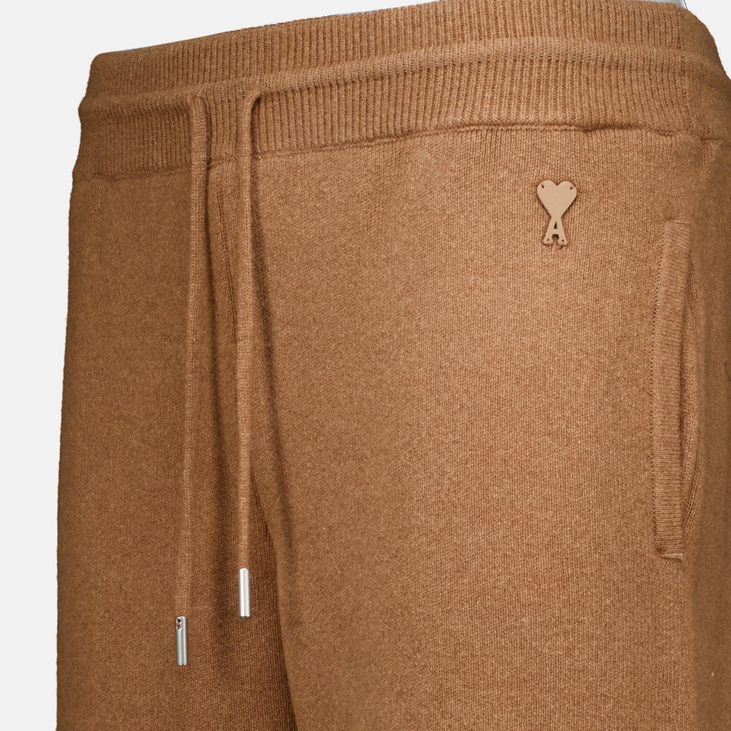 Pantalon de Jogging en Laine Marron