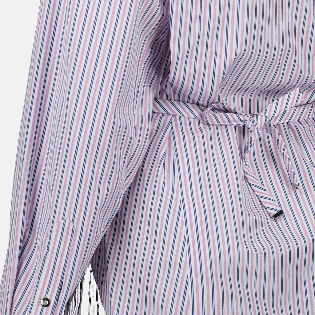 purple striped shirt, Rabanne shirt, women's poplin shirt, Spring-Summer collection, fitted shirt
