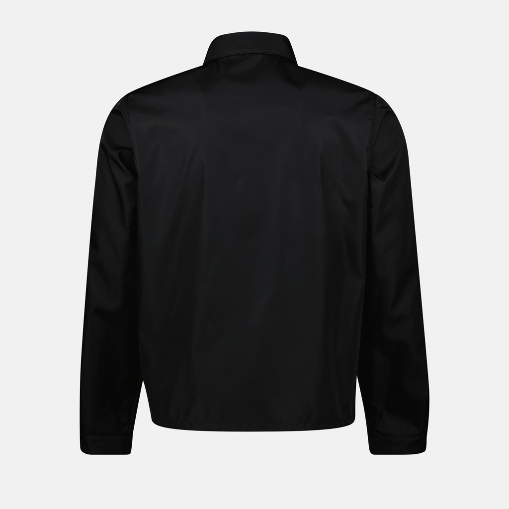 Prada jacket, black nylon jacket, men's outerwear, sustainable fashion, Spring-Summer 2025 collection