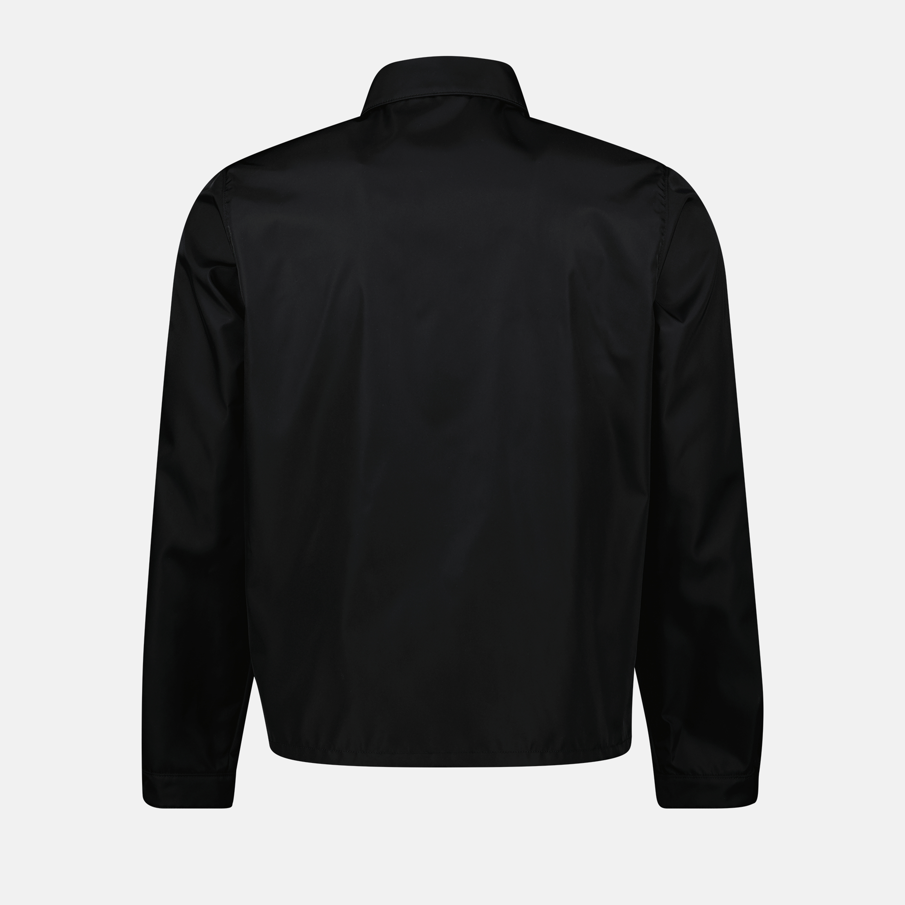 Prada jacket, black nylon jacket, men's outerwear, sustainable fashion, Spring-Summer 2025 collection