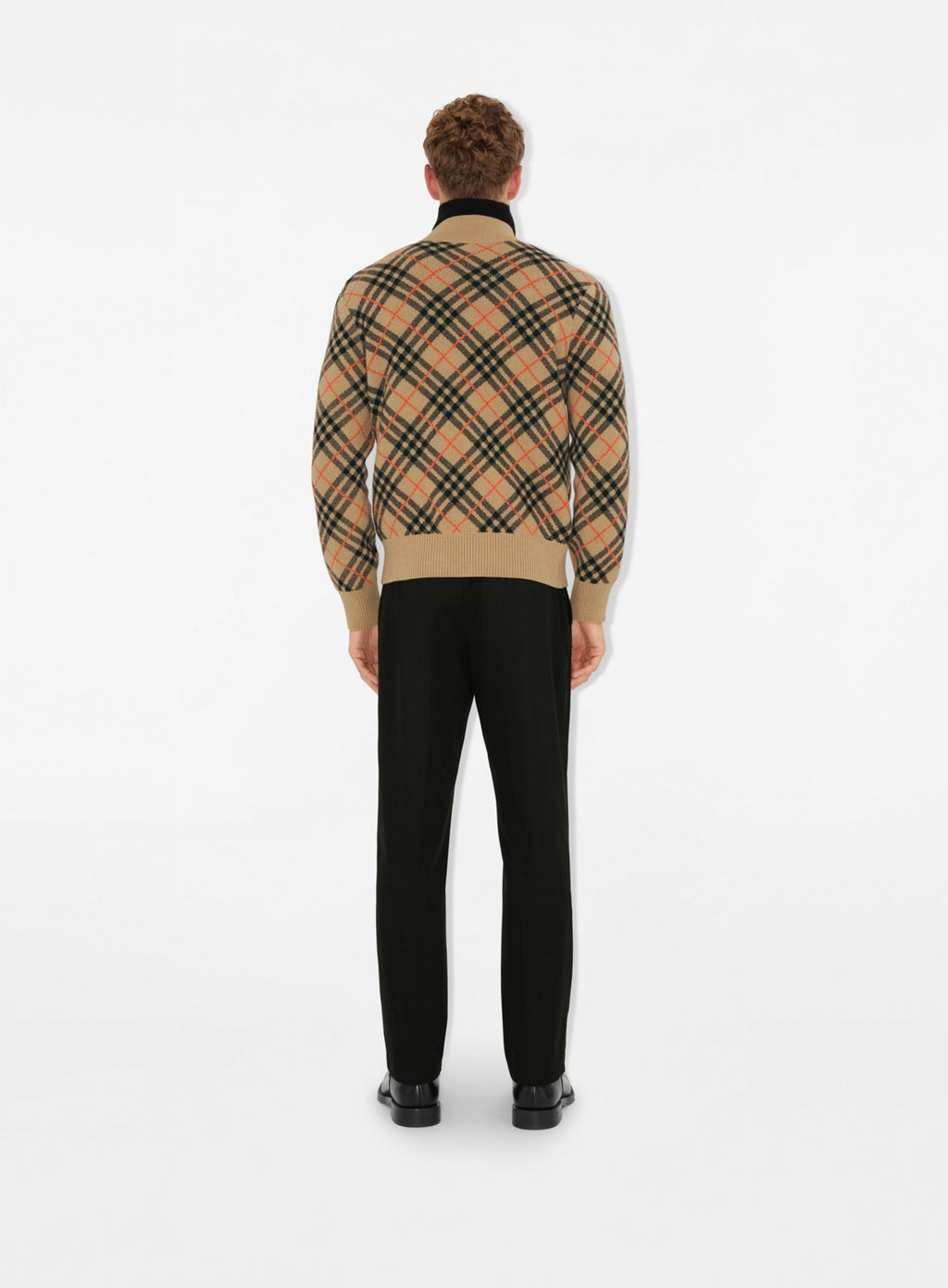 cashmere bomber jacket, Burberry check pattern, autumn-winter outerwear, men's luxury fashion, designer jackets