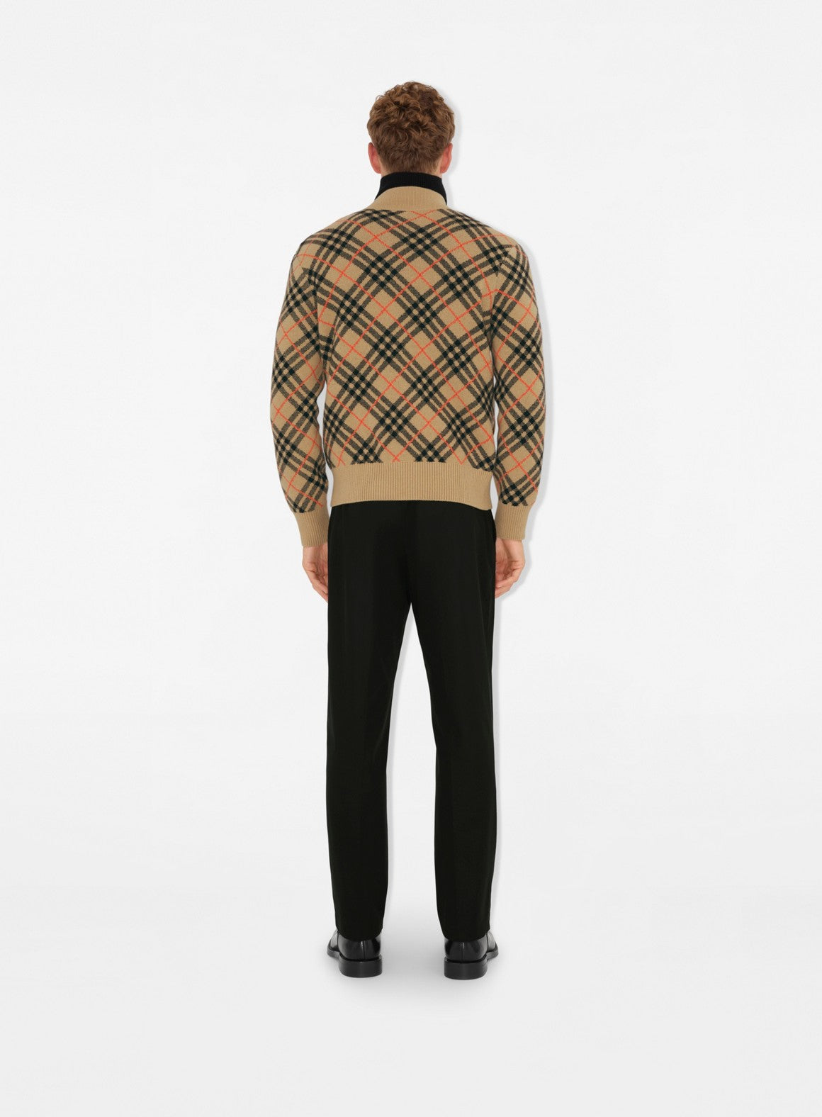 cashmere bomber jacket, Burberry check pattern, autumn-winter outerwear, men's luxury fashion, designer jackets