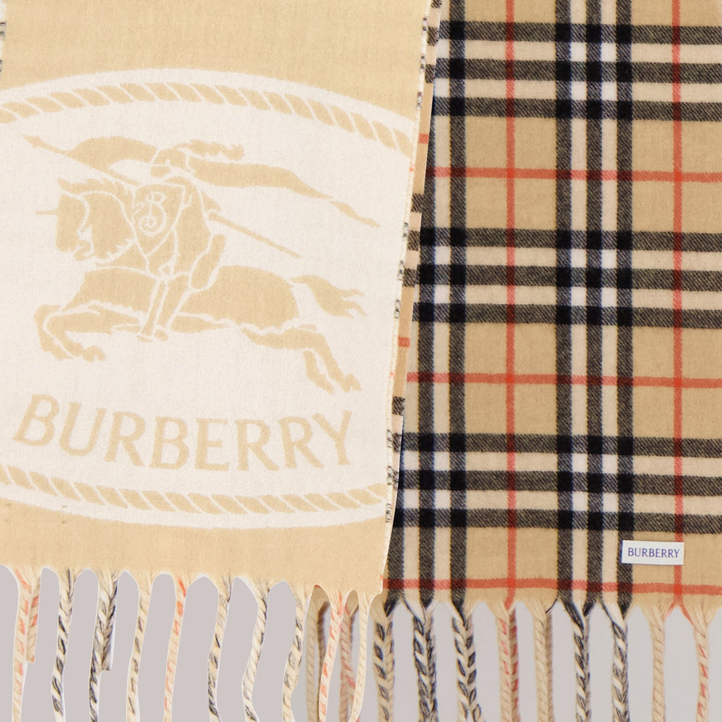 Burberry scarf, cashmere scarf, vintage check accessory, unisex cashmere, Cavalier EKD