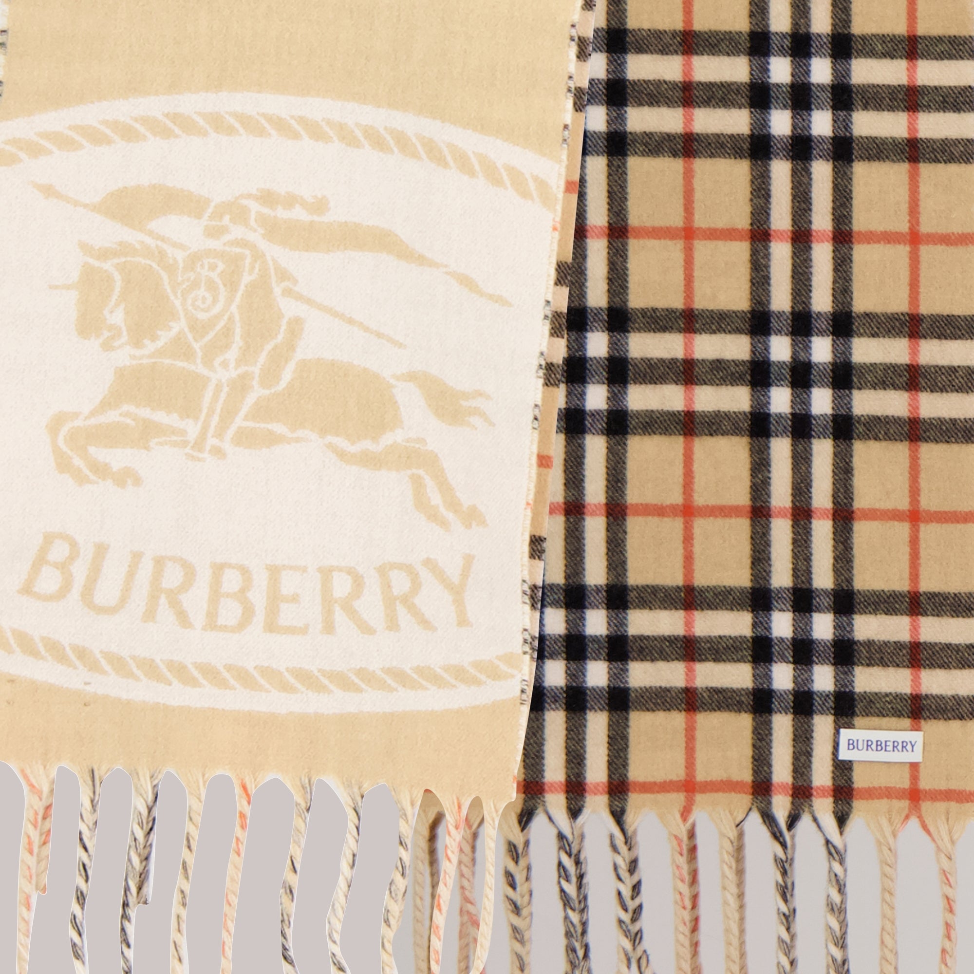 Burberry scarf, cashmere scarf, vintage check accessory, unisex cashmere, Cavalier EKD