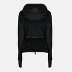 Moncler Grenoble coat, black zip-up coat, Autumn-Winter outerwear, Polartec fleece coat, stylish warm coat