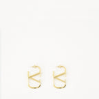 VLogo Earrings, Valentino Garavani, gold earrings, butterfly clasp, metal accessories
