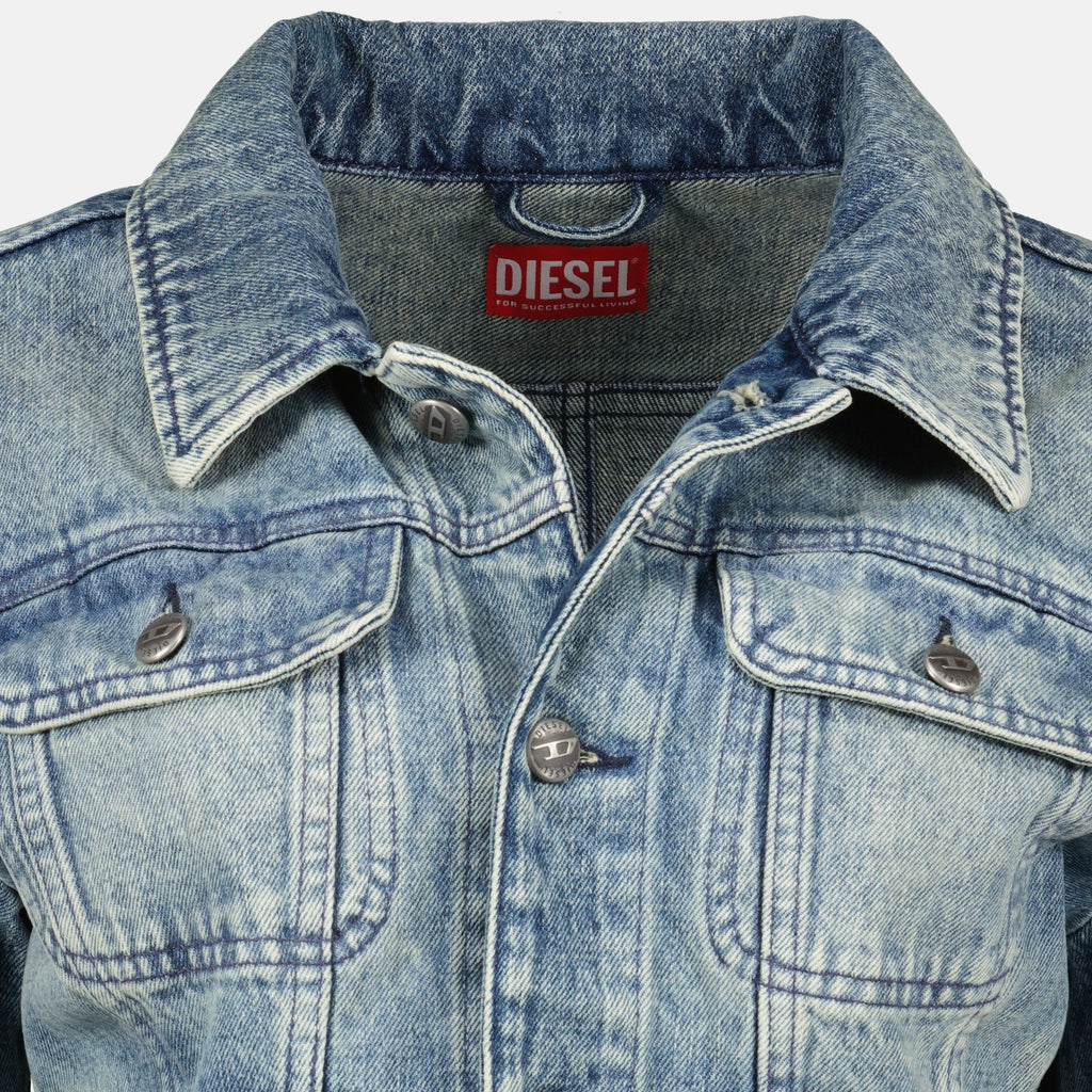denim shirt, Diesel clothing, Autumn-Winter collection, fitted shirt, women's denim fashion