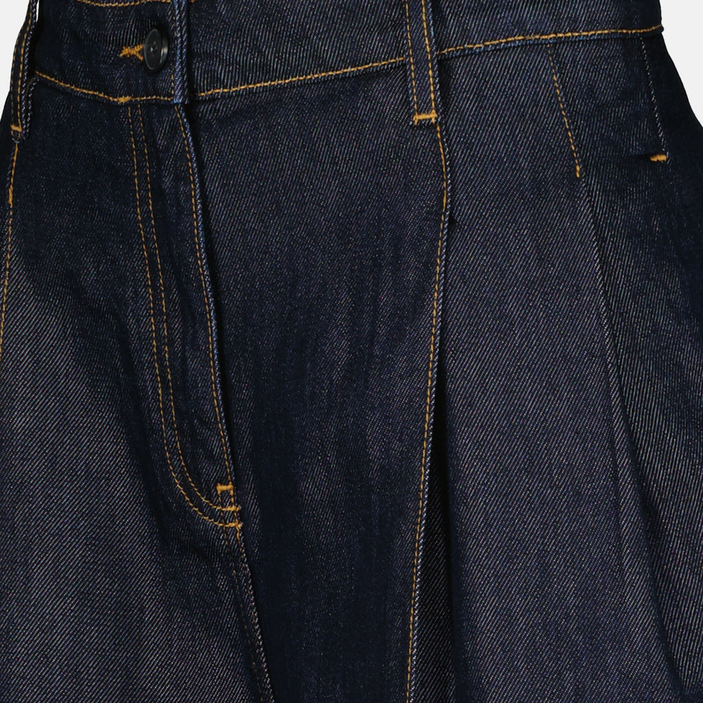 Wide Satin Denim Pants