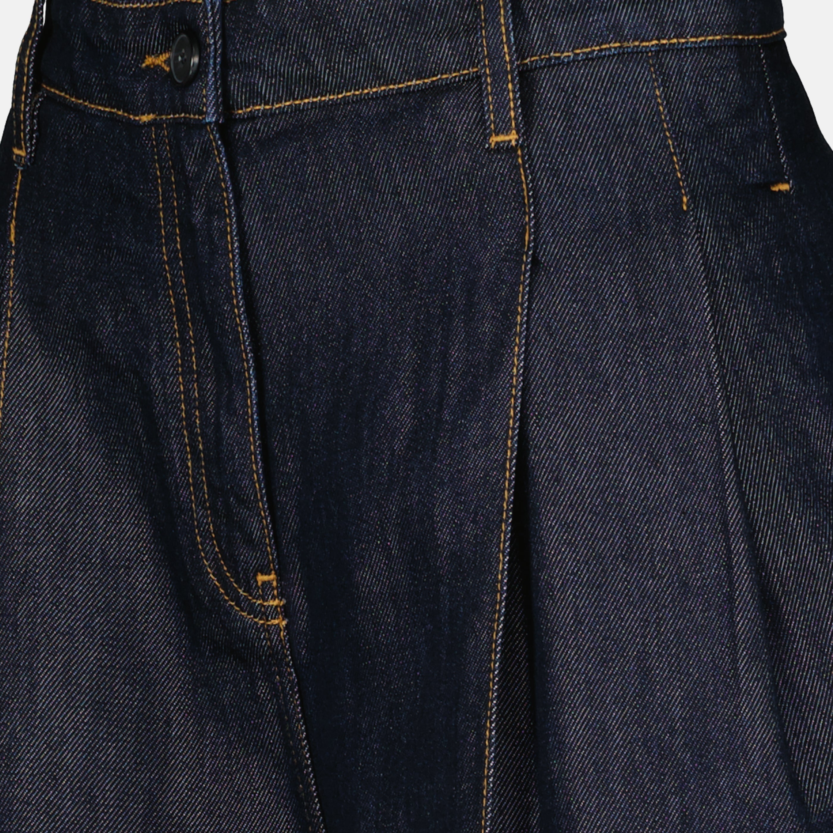 Pantalon en Denim Satiné Large
