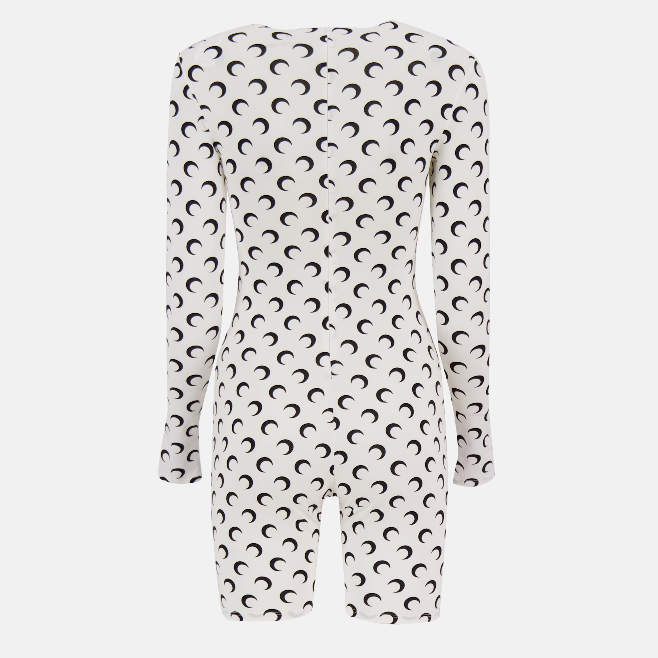 short jumpsuit, Marine Serre, Moon print, Autumn-Winter 2025, polyamide garment