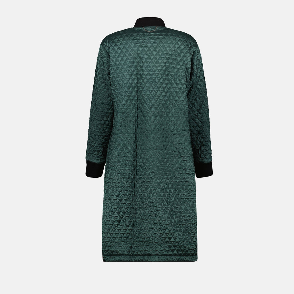 Image d'une veste bomber réversible verte et noire de Mm6 pour femmes - Saison Automne-Hiver 2024 - Vue arrière