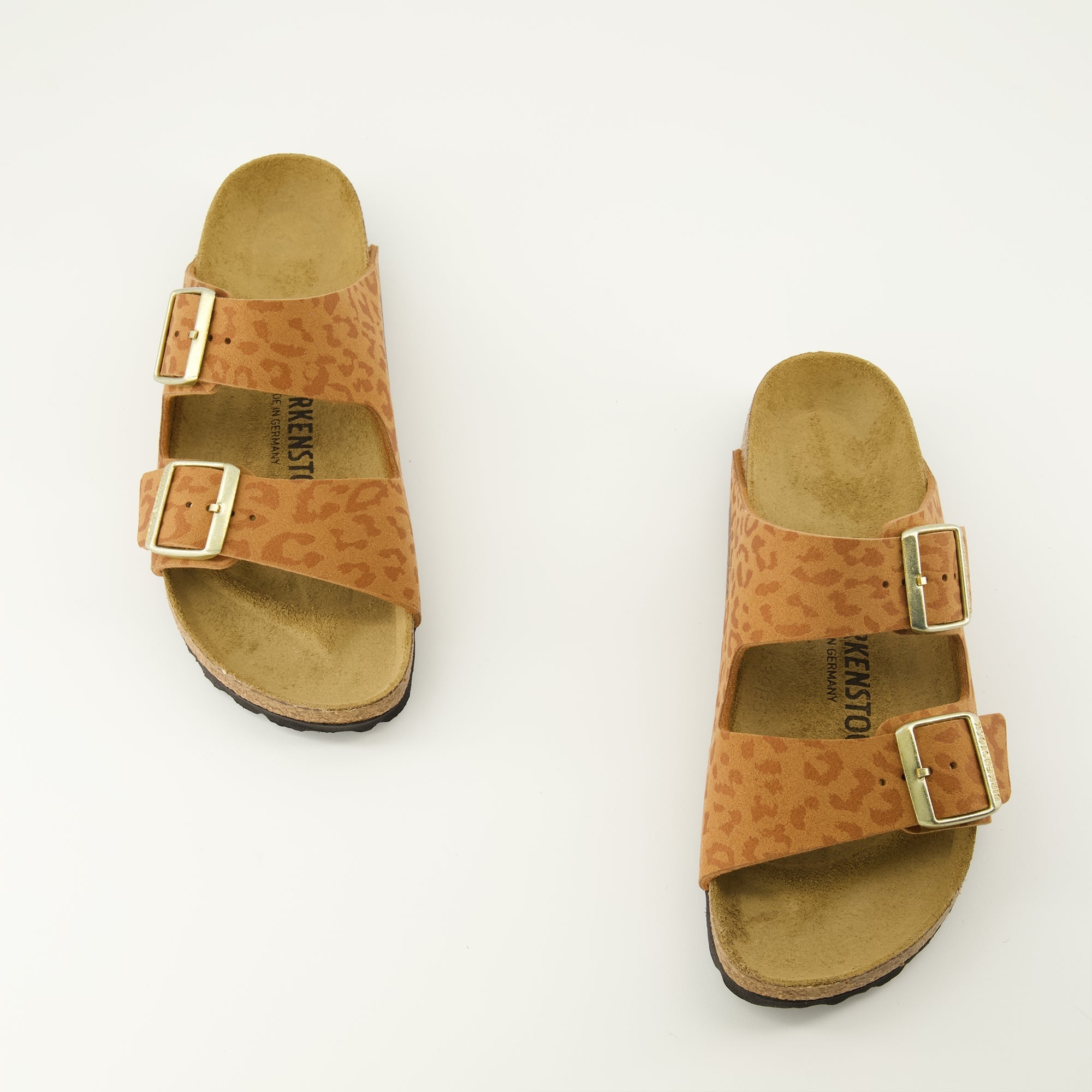 Image of Arizona Leopard Print Sandals by Birkenstock for Women - Season Spring-Summer 2026 - Top View Pair