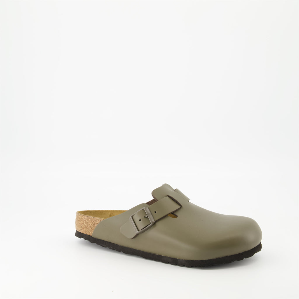 Birkenstock mules, Boston Cacti, leather footwear, comfortable sandals, adjustable mules
