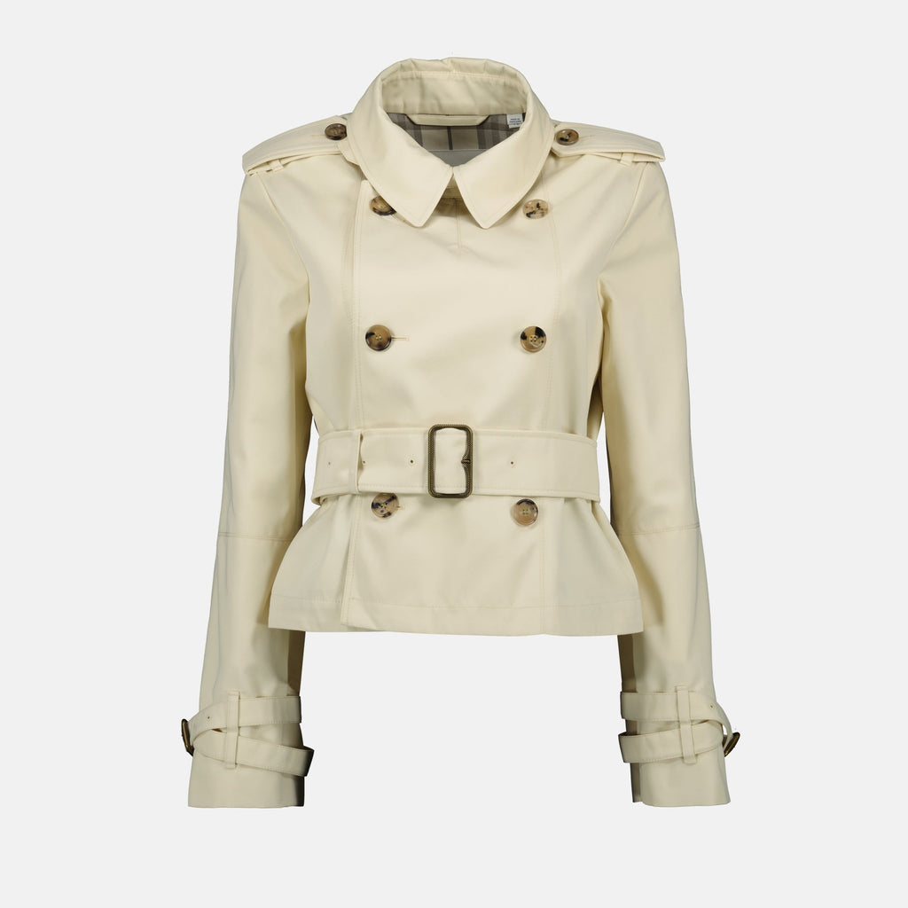 Abrigo Trench Corto Beige