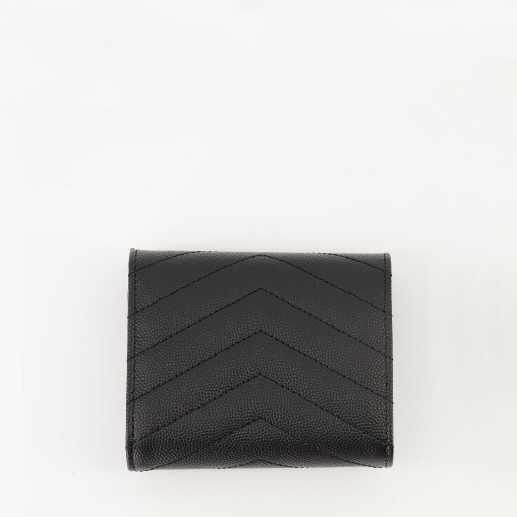 Saint Laurent wallet, Cassandre black wallet, grained calfskin wallet, designer accessories, luxury wallets