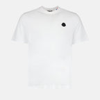 Moncler, logo T-shirt, white T-shirt, cotton T-shirt, designer T-shirt
