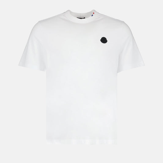 Moncler, logo T-shirt, white T-shirt, cotton T-shirt, designer T-shirt