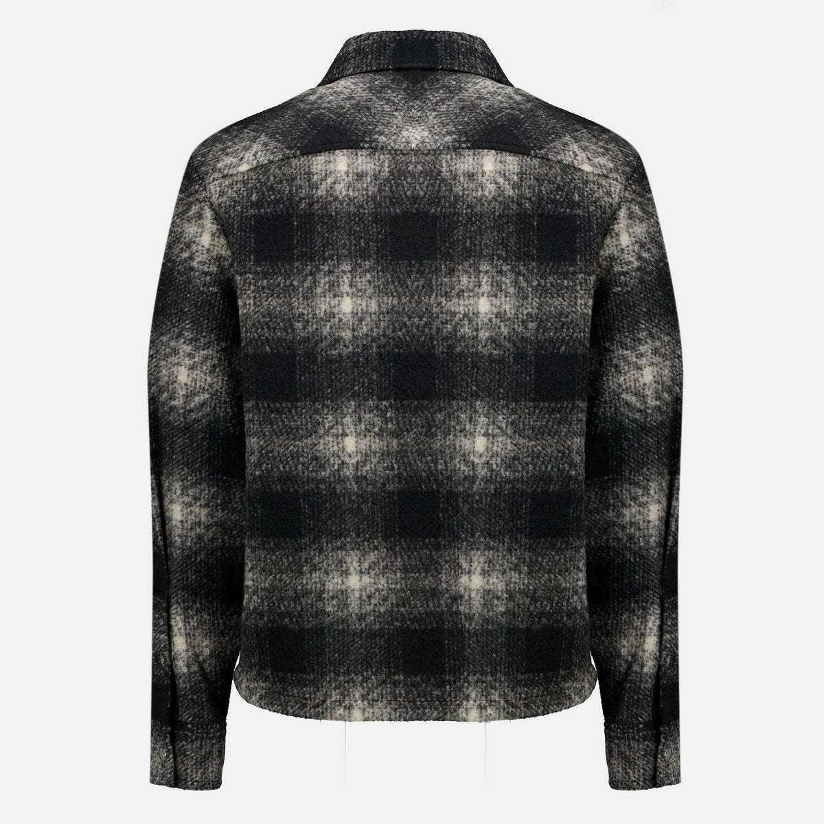 Black Checked Zip-Up Shirt