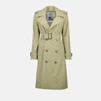 Immagine di un trench-coat lungo beige di Burberry per donne - Stagione Primavera-Estate 2025 - Vista frontale