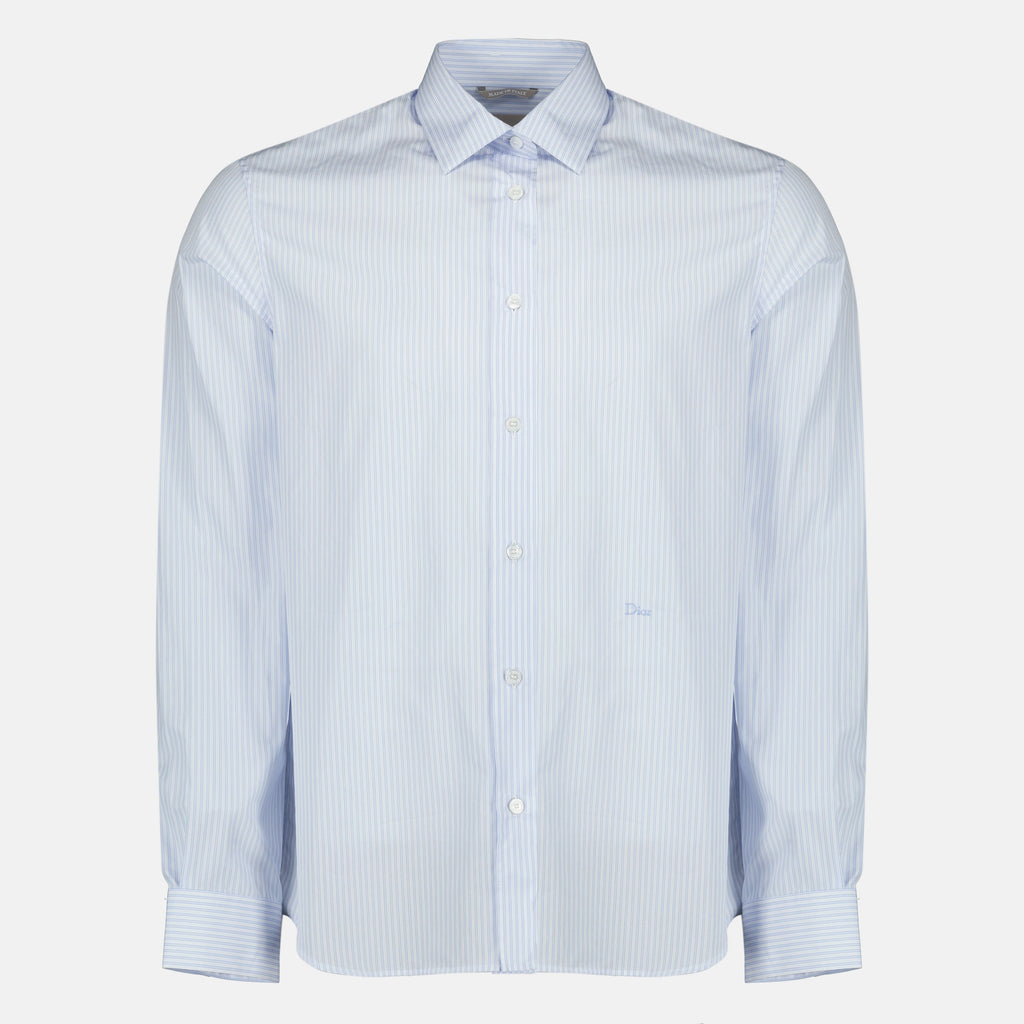 Camisa de algodón a rayas azules