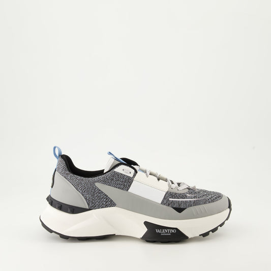 True Act sneakers, grey fabric sneakers, luxury sneakers, rubber sole sneakers, designer sneakers