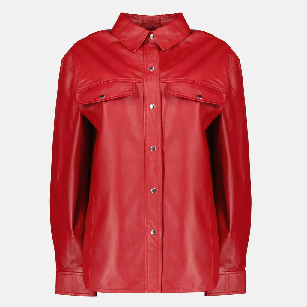 La sobrecamisa de cuero rojo