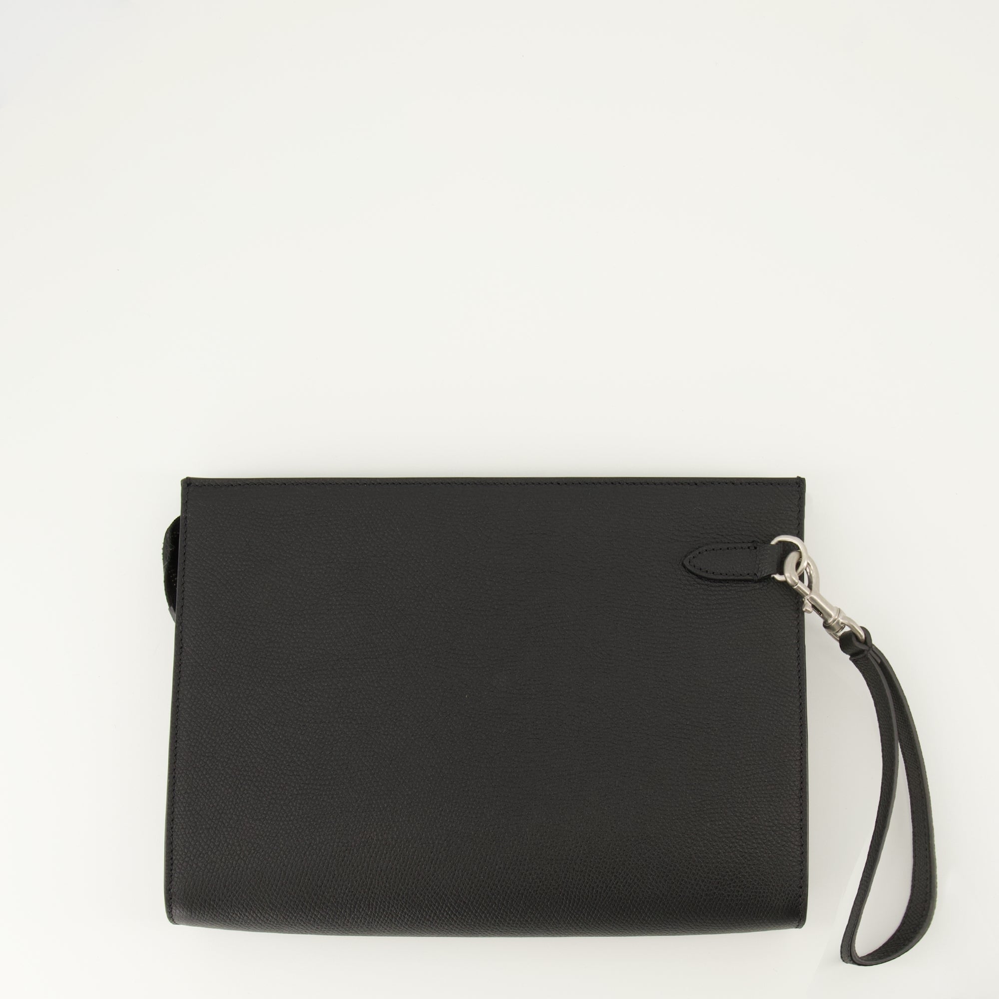 VLogo Pouch, Valentino accessory, textured leather pouch, black leather pouch, designer zip pouch
