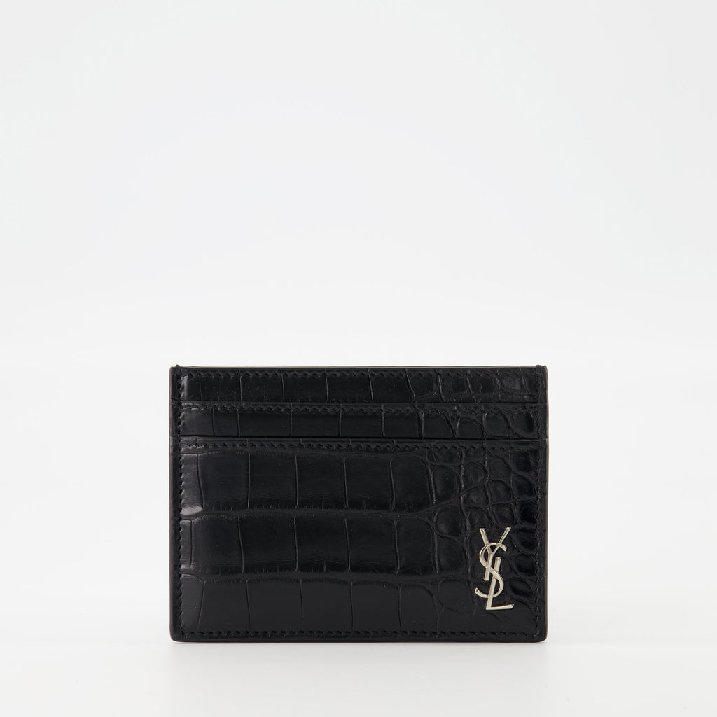 crocodile leather card holder, Cassandre card holder, stylish card wallet, men’s leather accessories, designer card holder