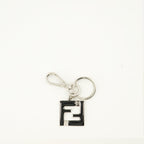 Image of Squared FF Black and Silver Keychain by Fendi for Men - Season Spring-Summer 2026 - Front View