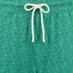 Image of Green Monogram Shorts by Drole De Monsieur for Men - Season Spring-Summer 2025 - Detail View 1