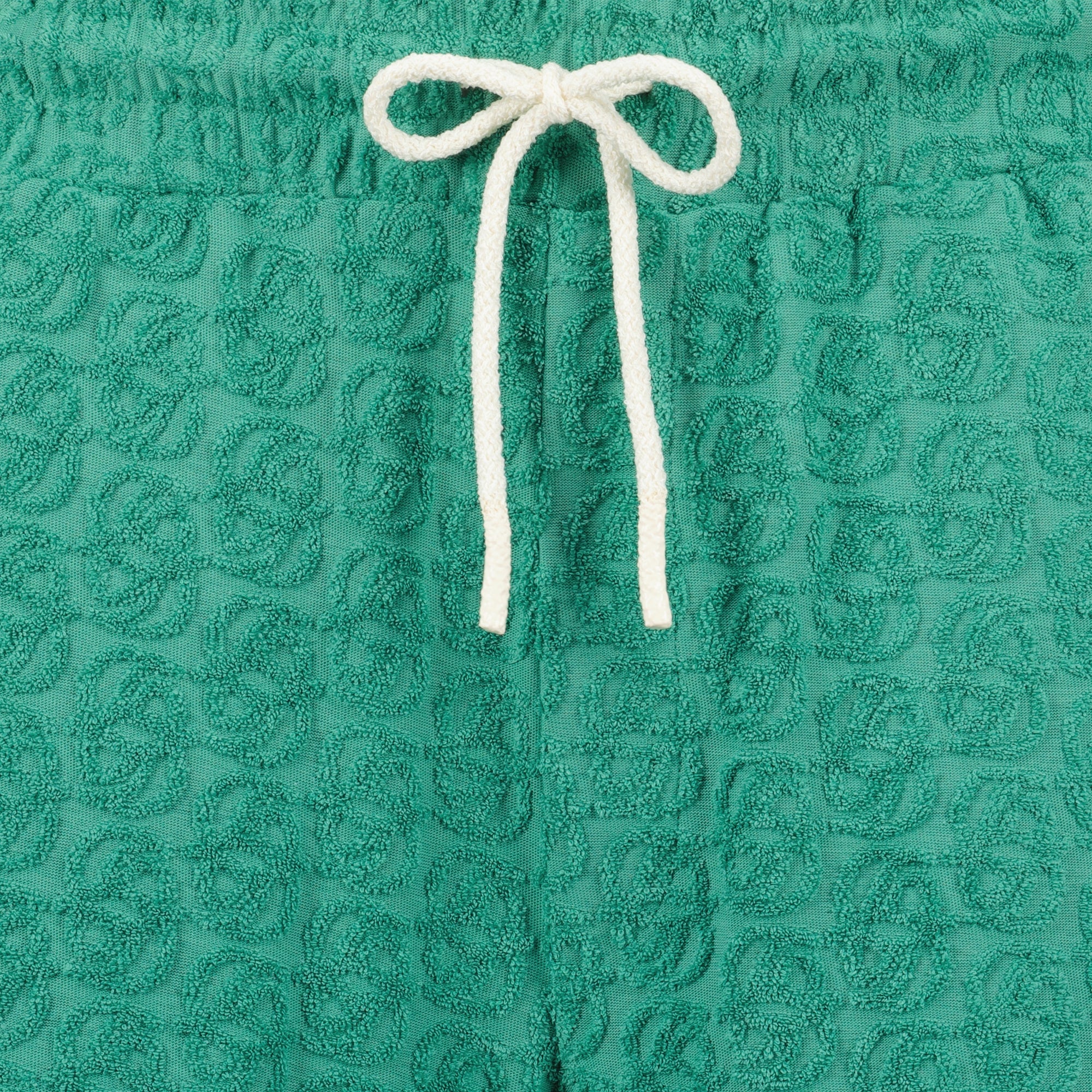 green shorts, Drole De Monsieur shorts, monogram shorts, cotton shorts, Spring-Summer 2025 collection