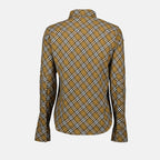 Imagen de camisa de patrón a cuadros marrón de Burberry para mujeres - Temporada Otoño-Invierno 2024 - Vista trasera
