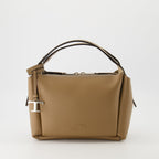 brown leather bag, Tod's Bauletto, stylish handbag, calf leather accessory, versatile bag