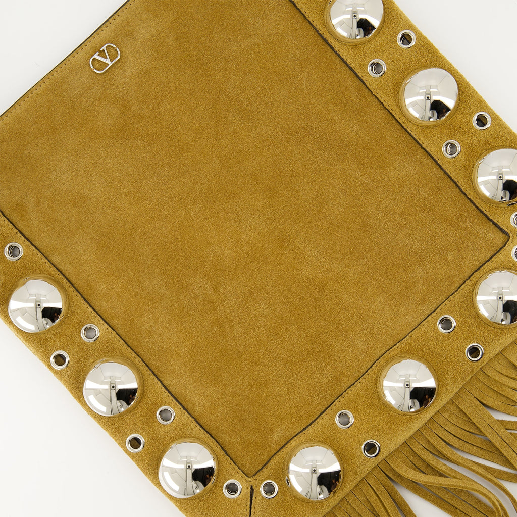 バレンティノ・ガラバーニによる女性向けネルコートフリンジバッグの画像 - 2025年秋冬シーズン - 詳細ビュー 1