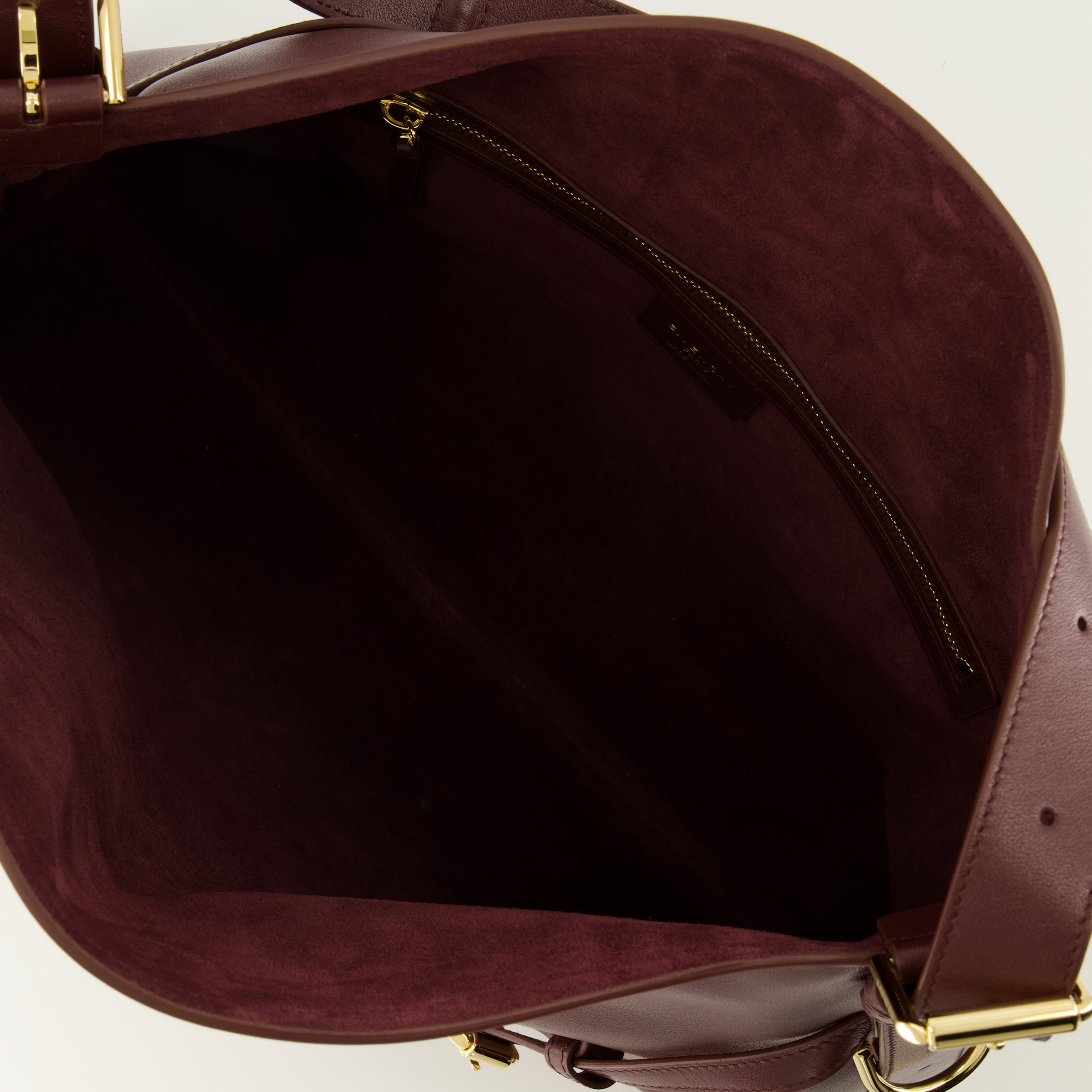 Medium Bordeaux Leather Sac Voyou