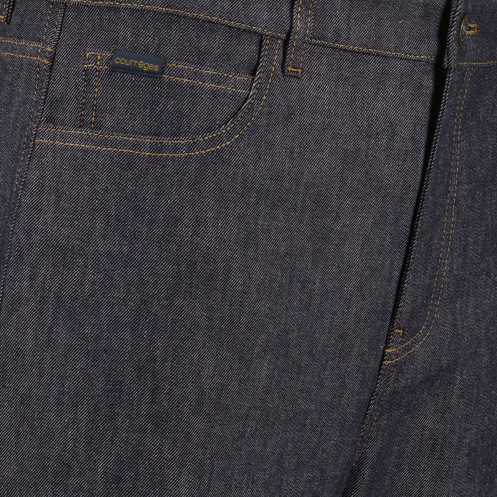 Hammer denim pants, Courrèges, grey-blue denim, baggy fit, five-pocket pants