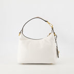 Hobo bag, Versace bag, white leather bag, luxury accessories, women's handbag