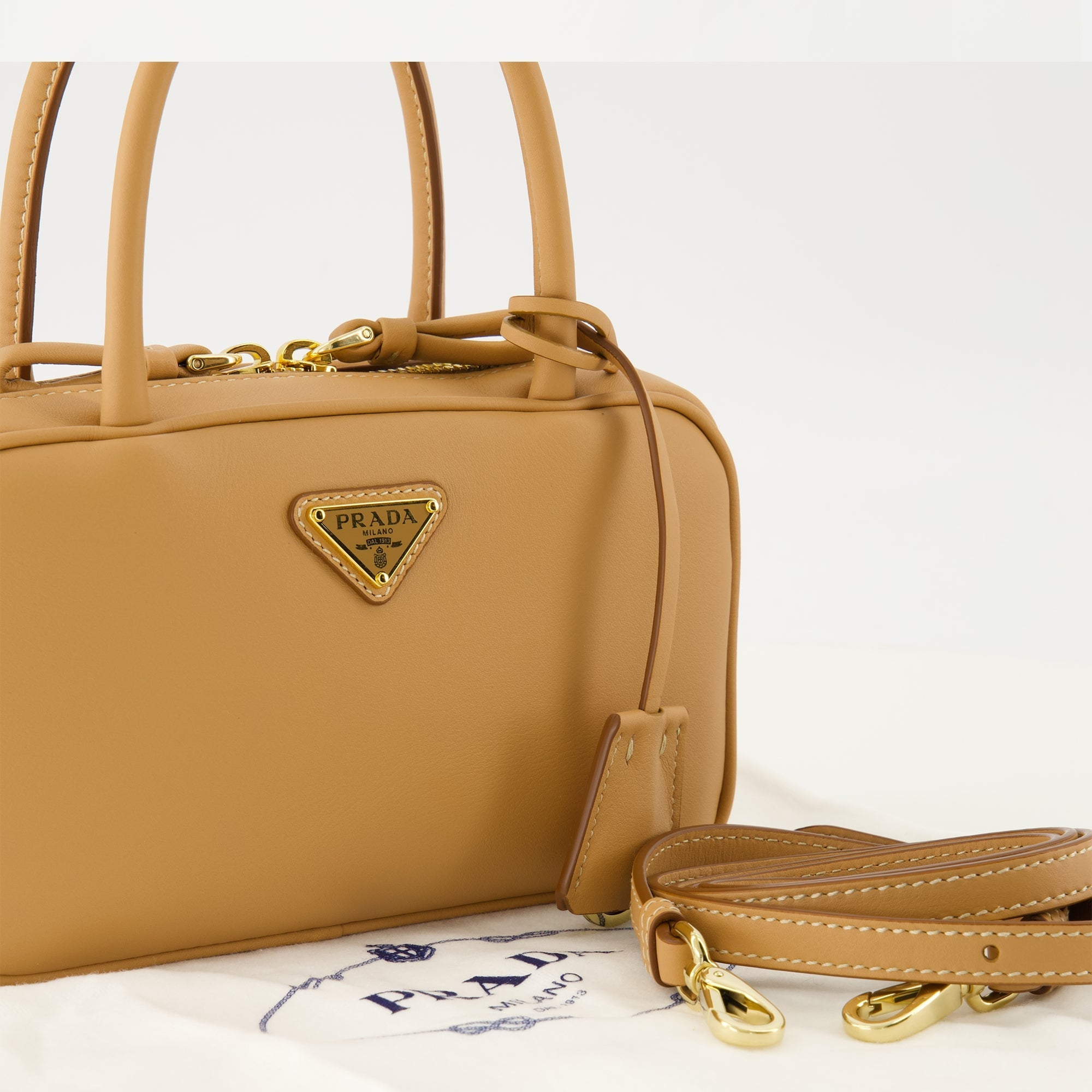 Beige Leather Bag - Prada - Women | WE IN STYLE