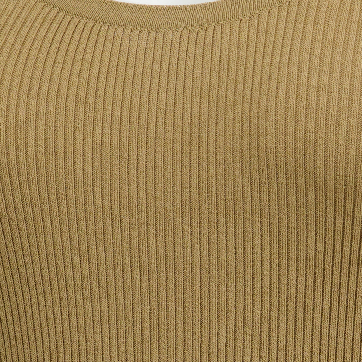Beige Ribbed Viscose Crepe Top