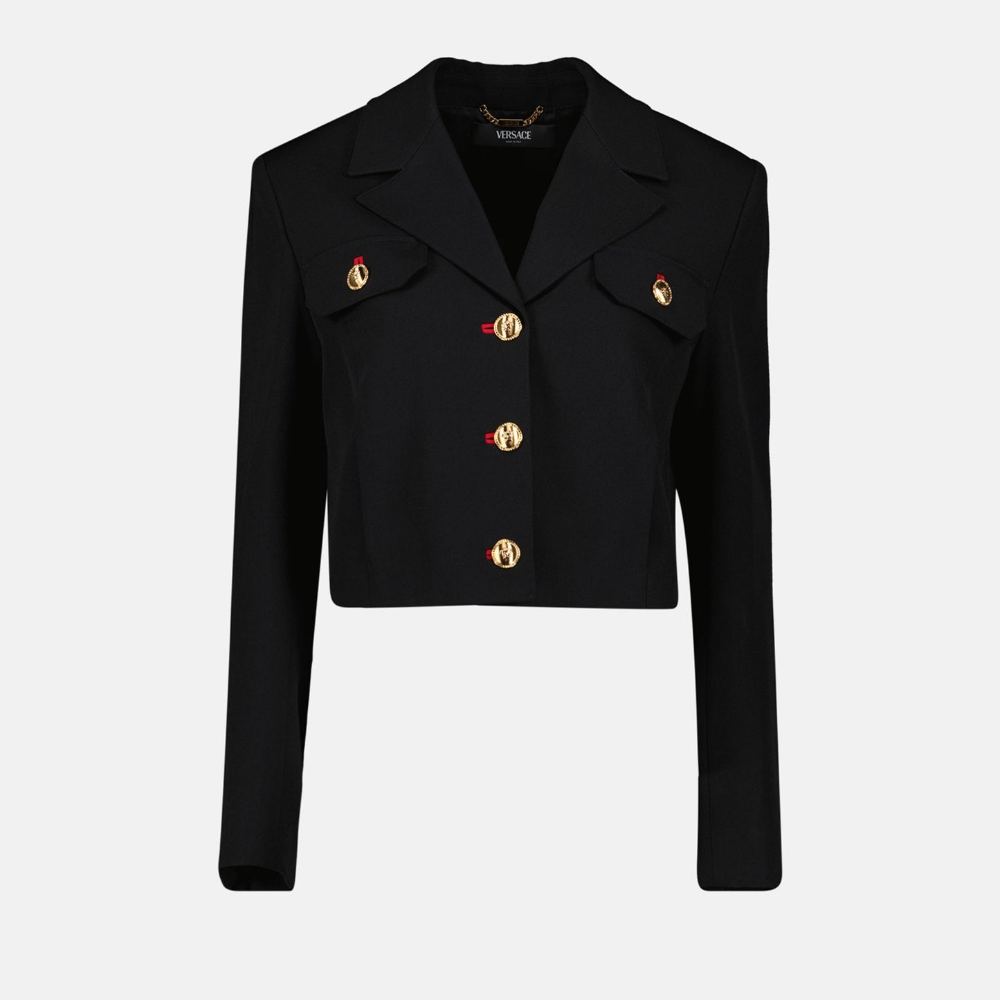 Versace wool blazer, elegant wool jacket, luxury women's blazer, Versace Autumn-Winter 2024, black blazer