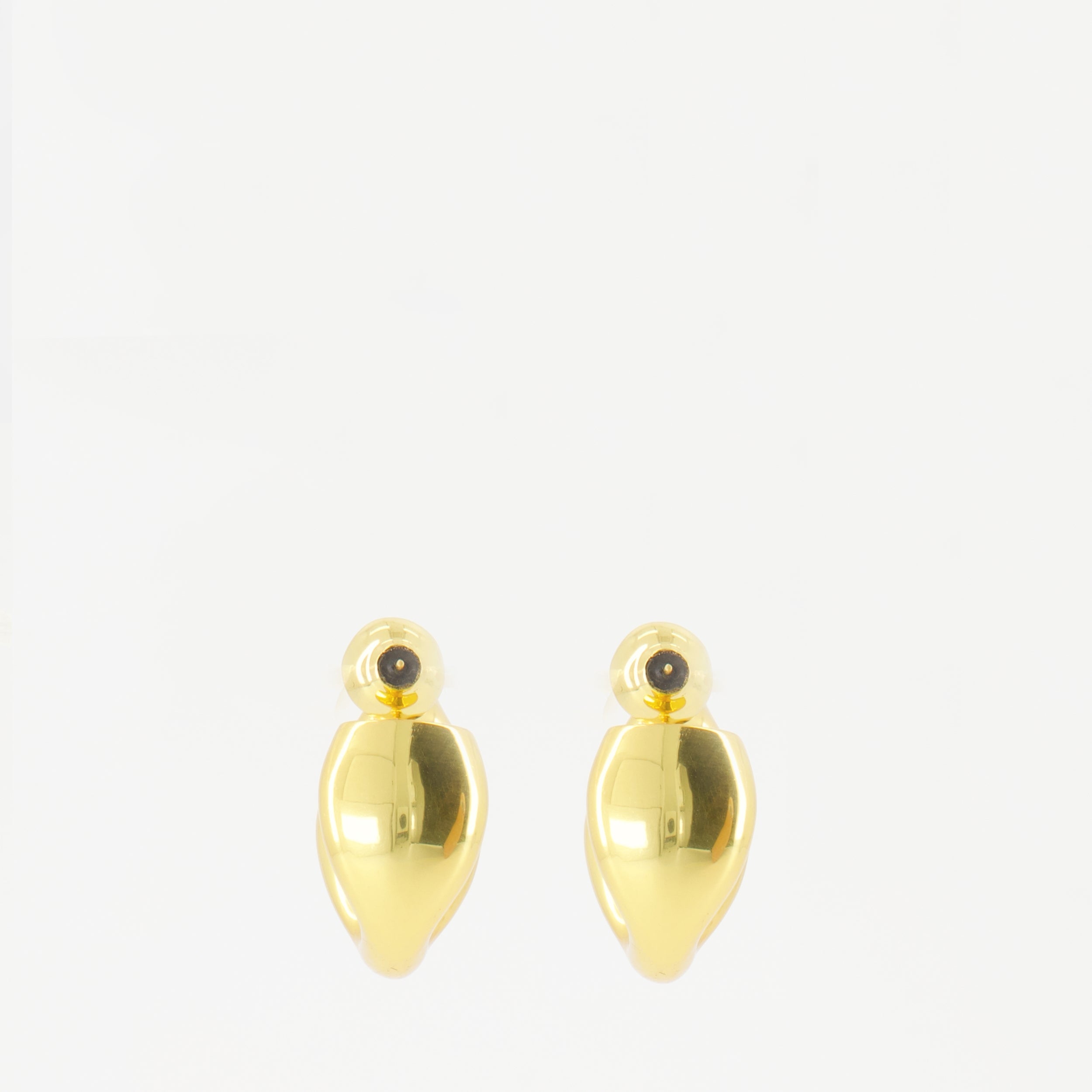 gold earrings, Patou jewelry, brass accessories, signet earrings, Autumn Winter collection