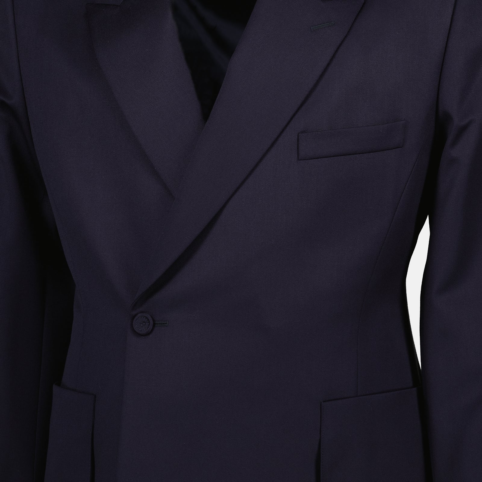 Image of Navy Wool Blazer Jacket by Dior for Men - Season Autumn-Winter 2024 - Detail View 1