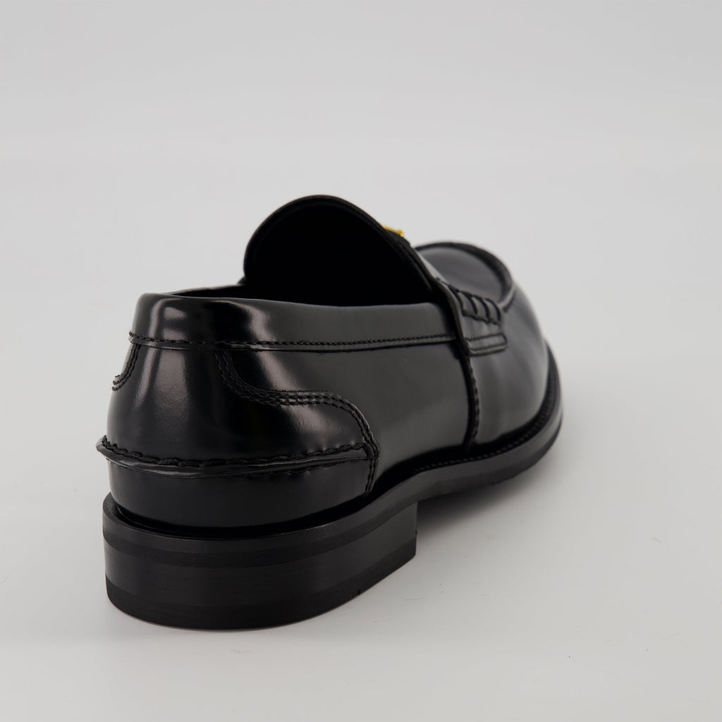 Prada moccasins, brushed leather footwear, slip-on shoes, men's luxury shoes, round toe moccasins