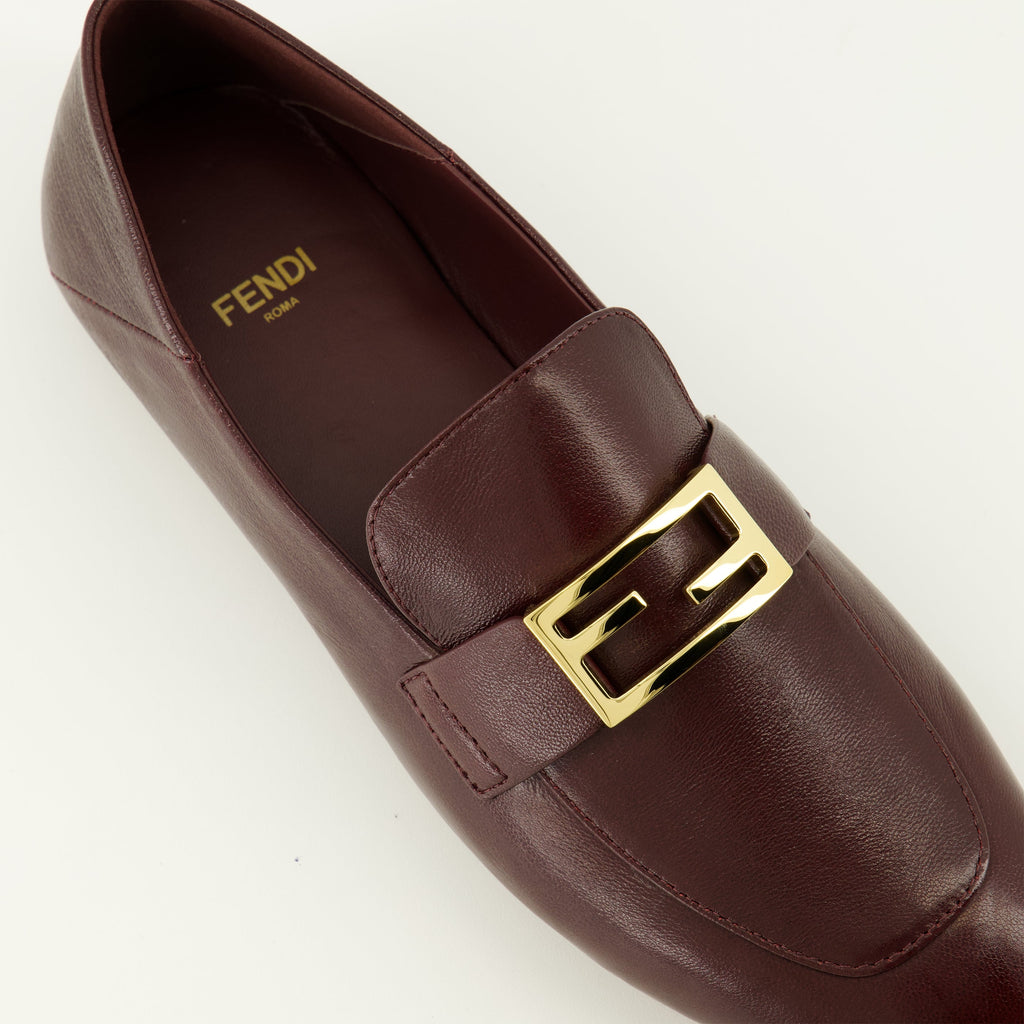 Mocassins en Cuir Nappa Bordeaux