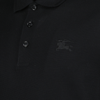black cotton polo, Burberry polo shirt, men's classic polo, embroidered polo, summer fashion polo