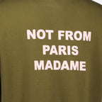 Image of Kaki Slogan T-Shirt by Drole De Monsieur for Men - Season Autumn-Winter 2025 - Detail View 2