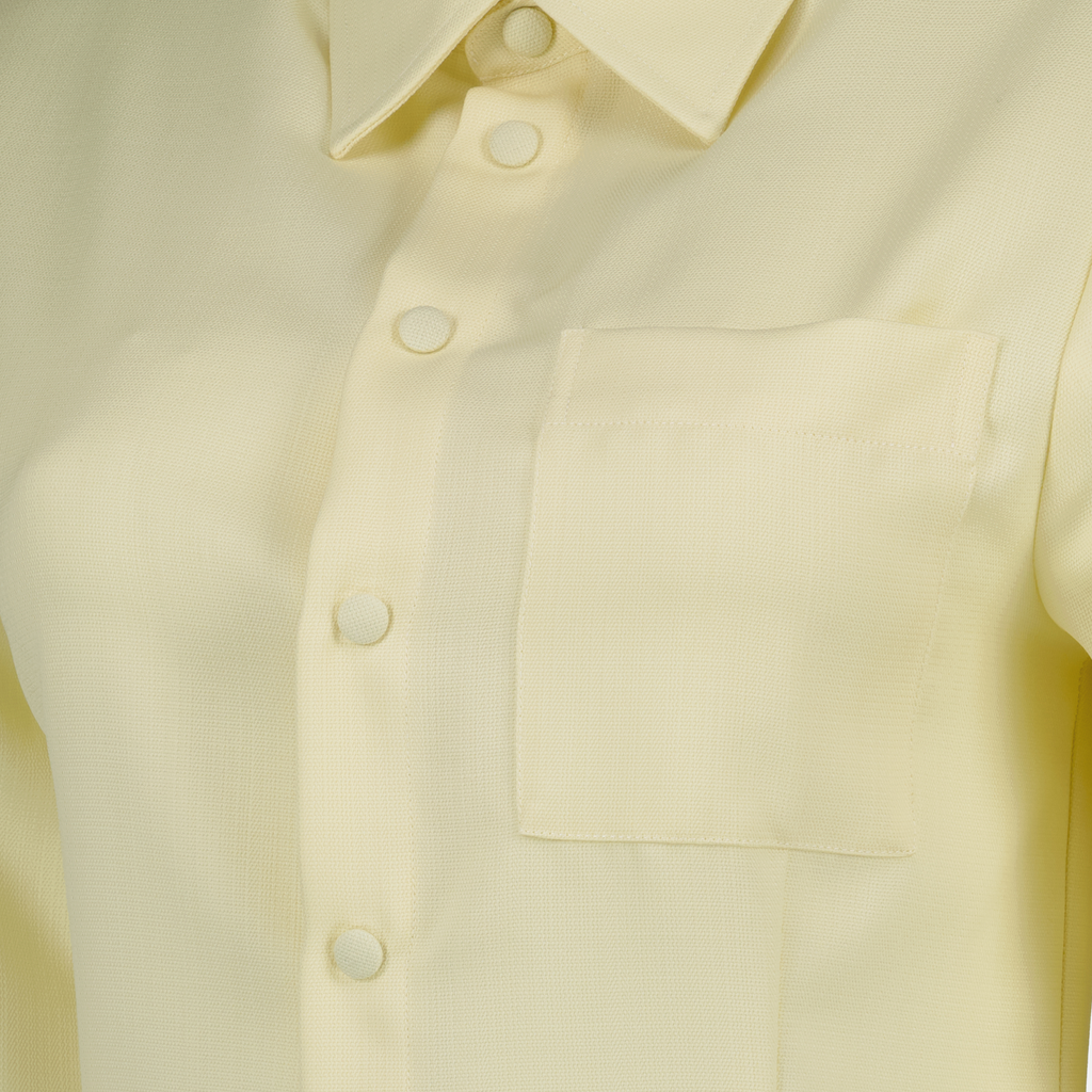 pastel wool shirt dress, AMI Paris dress, women’s summer dress, Spring-Summer 2025 collection, fitted shirt dress