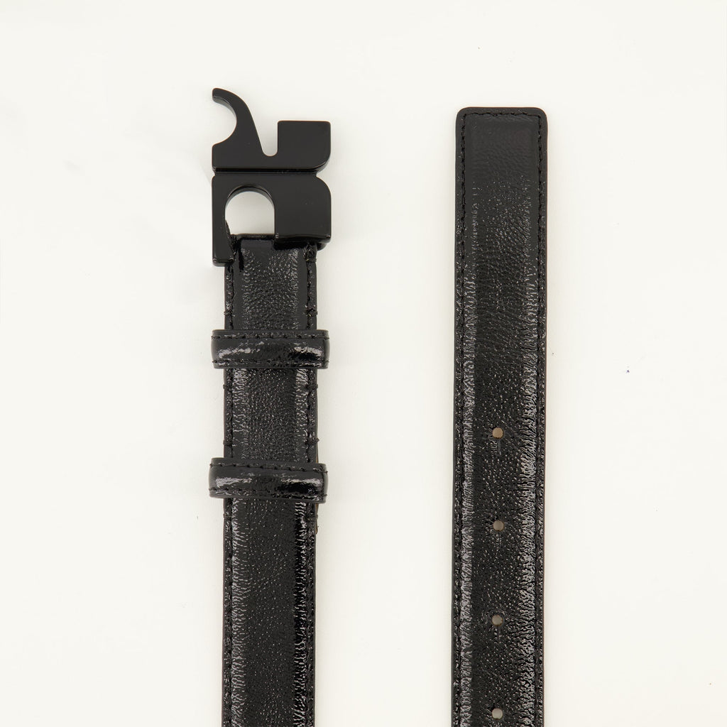 AC Belt in Black Patent Leather
